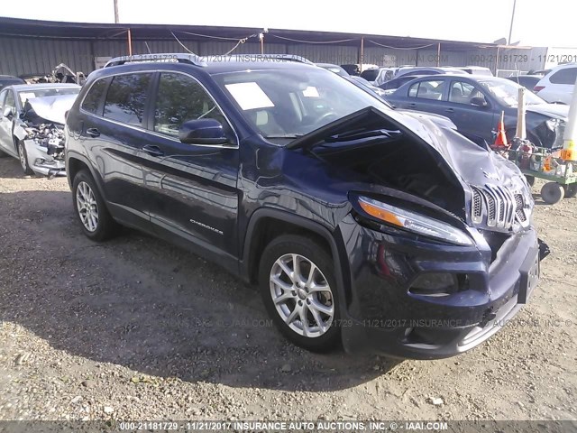 1C4PJLCB9EW221529 - 2014 JEEP CHEROKEE LATITUDE Dark Blue photo 1