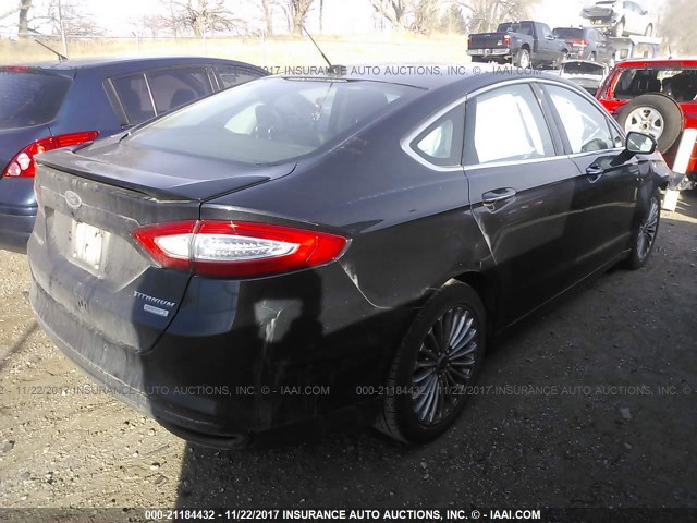 3FA6P0K98DR191552 - 2013 FORD FUSION TITANIUM BLACK photo 4