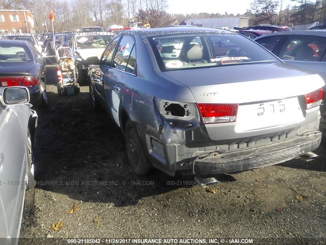 5NPEU46F26H014717 - 2006 HYUNDAI SONATA GLS/LX GRAY photo 3