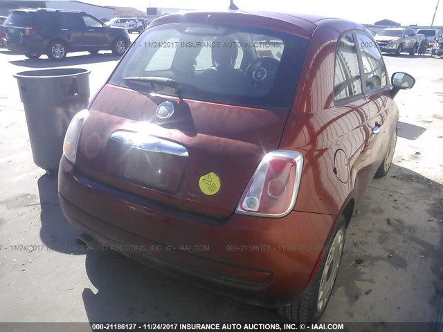 3C3CFFAR2CT181898 - 2012 FIAT 500 POP ORANGE photo 4