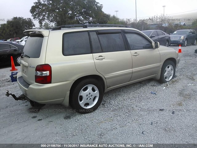 JTEDP21A850064838 - 2005 TOYOTA HIGHLANDER LIMITED TAN photo 4