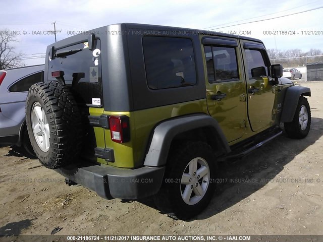 1J4GB39147L132462 - 2007 JEEP WRANGLER X GREEN photo 4