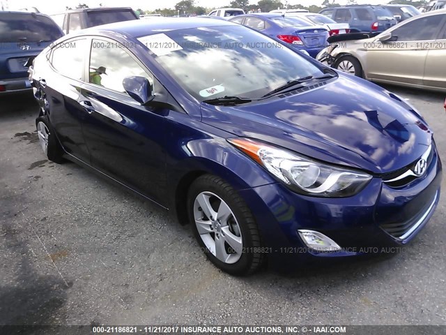 5NPDH4AE9DH445521 - 2013 HYUNDAI ELANTRA GLS/LIMITED BLUE photo 1