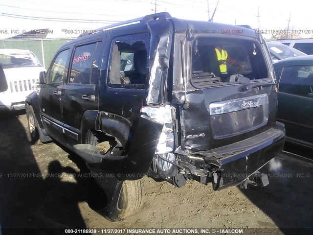 1J4PN2GK0BW557956 - 2011 JEEP LIBERTY SPORT BLACK photo 3