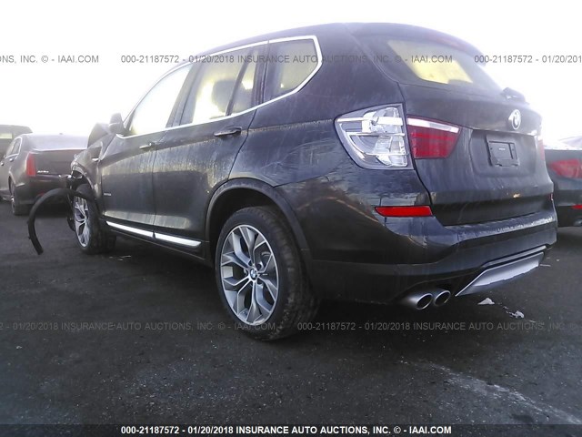 5UXWX9C59H0T12913 - 2017 BMW X3 XDRIVE28I BLACK photo 3