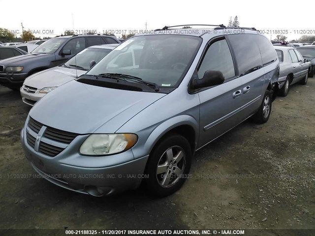 2D4GP44L35R173873 - 2005 DODGE GRAND CARAVAN SXT BLUE photo 2