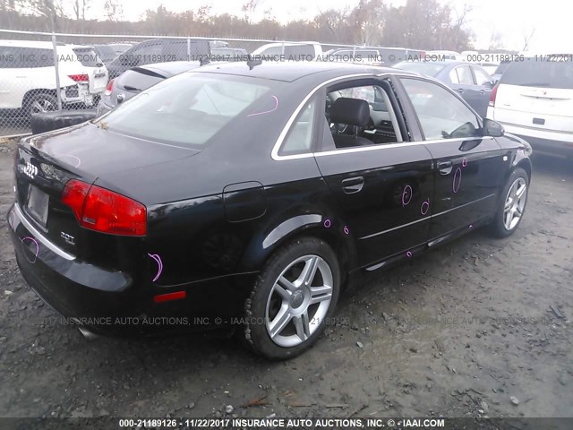 WAUDF78E18A001699 - 2008 AUDI A4 2.0T QUATTRO BLACK photo 4