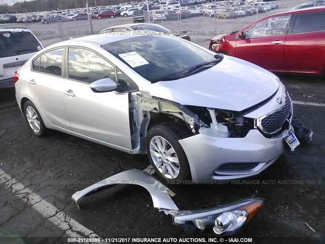 KNAFX4A66F5396072 - 2015 KIA FORTE LX SILVER photo 1