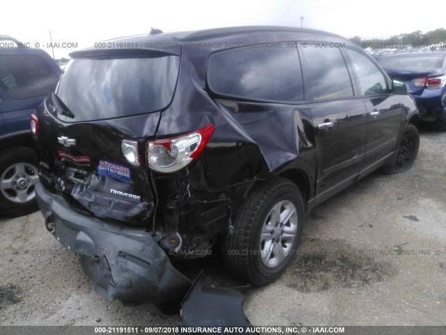 1GNLREED1AS136839 - 2010 CHEVROLET TRAVERSE LS BURGUNDY photo 4