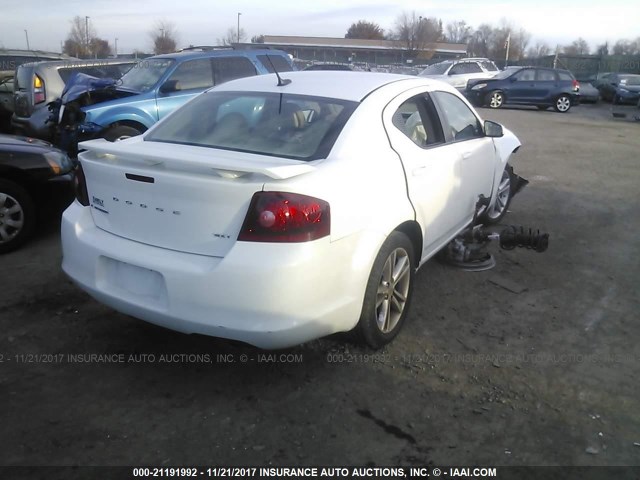 1C3CDZCG3EN131422 - 2014 DODGE AVENGER SXT WHITE photo 4