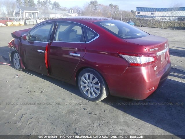 3N1AB7AP0DL722793 - 2013 NISSAN SENTRA S/SV/SR/SL RED photo 3