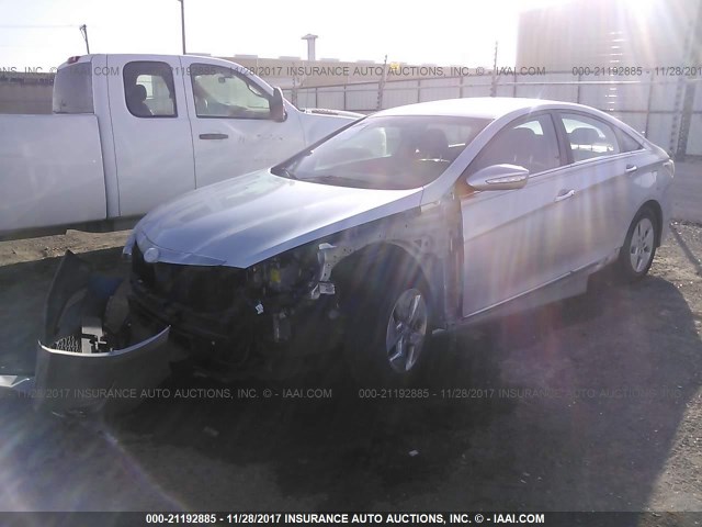 KMHEC4A46CA033097 - 2012 HYUNDAI SONATA HYBRID SILVER photo 2