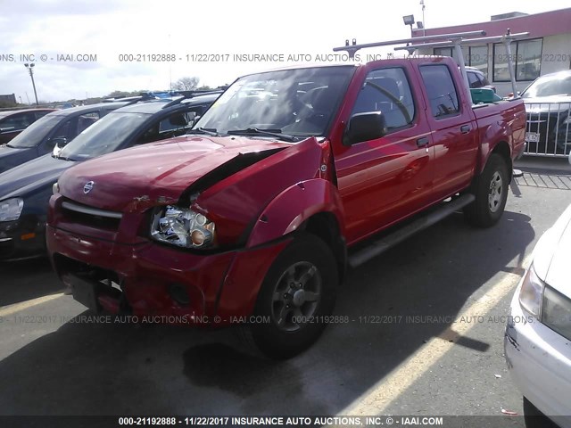 1N6ED27T84C480201 - 2004 NISSAN FRONTIER CREW CAB XE V6 RED photo 2