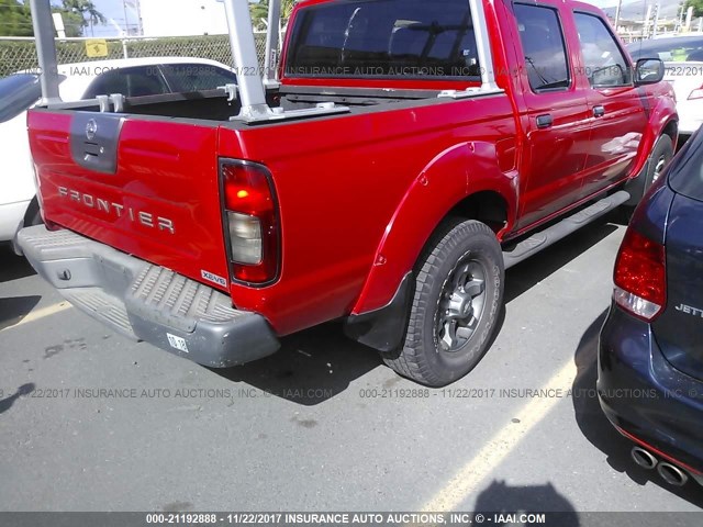 1N6ED27T84C480201 - 2004 NISSAN FRONTIER CREW CAB XE V6 RED photo 4