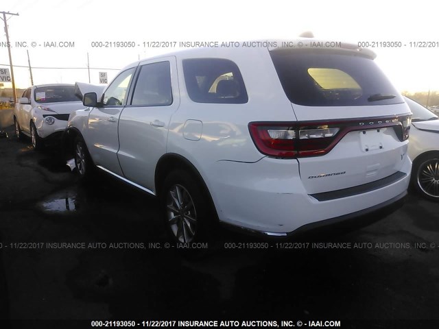 1C4RDHAGXHC677217 - 2017 DODGE DURANGO SXT WHITE photo 3