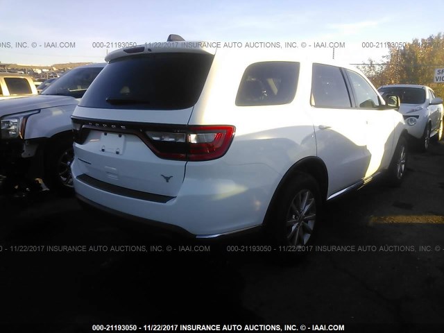 1C4RDHAGXHC677217 - 2017 DODGE DURANGO SXT WHITE photo 4