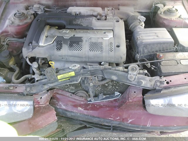 KMHDN55D12U052692 - 2002 HYUNDAI ELANTRA GLS/GT RED photo 10