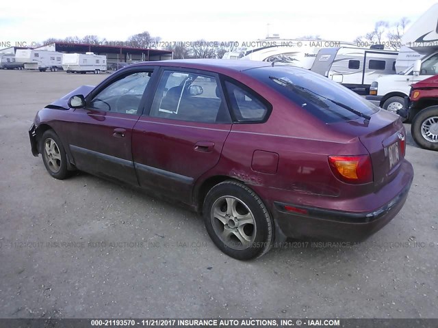 KMHDN55D12U052692 - 2002 HYUNDAI ELANTRA GLS/GT RED photo 3