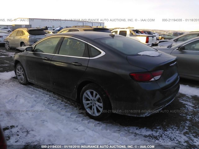 1C3CCCAG1GN121459 - 2016 CHRYSLER 200 LIMITED GRAY photo 3