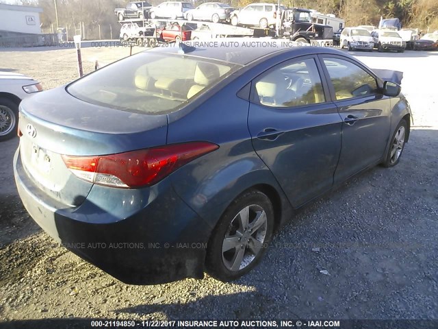 KMHDH4AE6DU955696 - 2013 HYUNDAI ELANTRA GLS/LIMITED BLUE photo 4