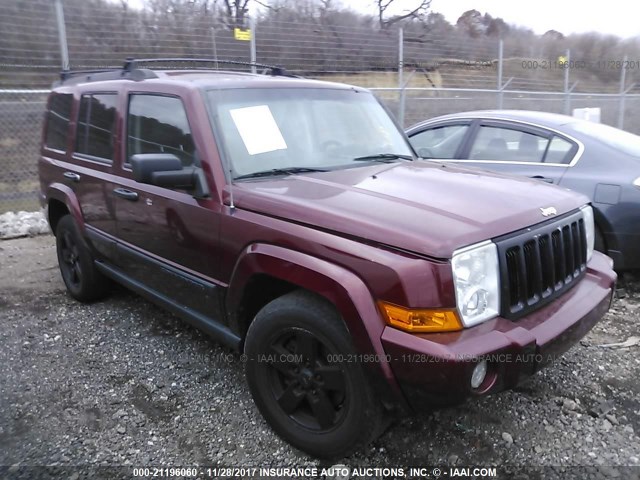 1J8HG48P97C528595 - 2007 JEEP COMMANDER MAROON photo 1