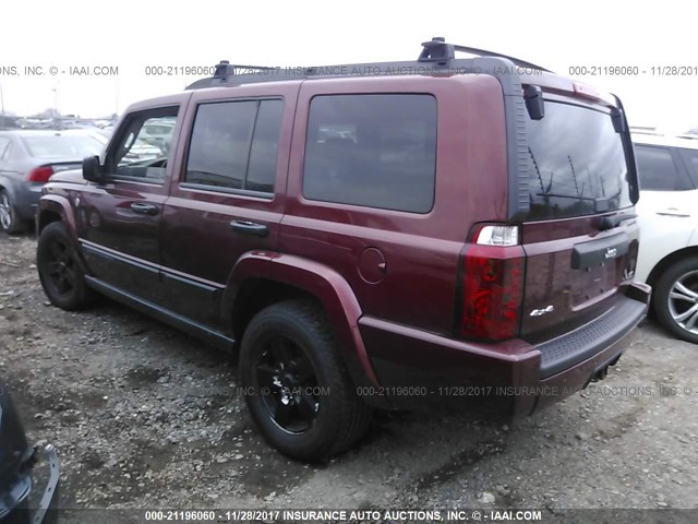 1J8HG48P97C528595 - 2007 JEEP COMMANDER MAROON photo 3
