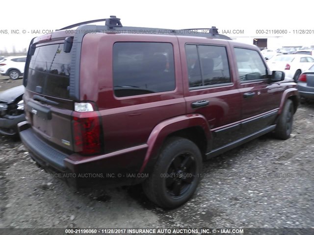 1J8HG48P97C528595 - 2007 JEEP COMMANDER MAROON photo 4