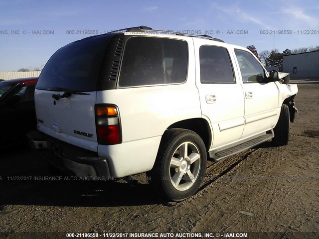 1GNEC13T65R213554 - 2005 CHEVROLET TAHOE C1500 WHITE photo 4