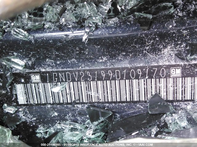 1GNDV23199D109170 - 2009 CHEVROLET UPLANDER LS Dark Blue photo 9