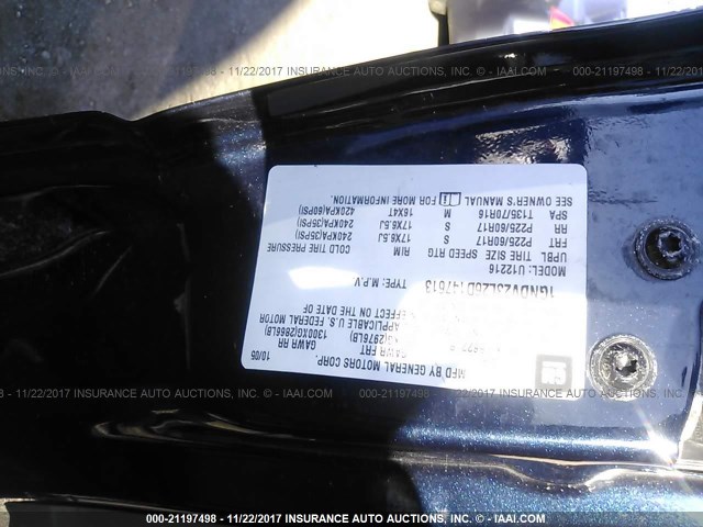 1GNDV23L26D147613 - 2006 CHEVROLET UPLANDER LS Dark Blue photo 9