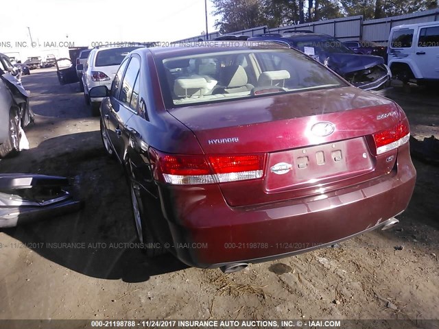 5NPEU46F17H229720 - 2007 HYUNDAI SONATA SE/LIMITED MAROON photo 3