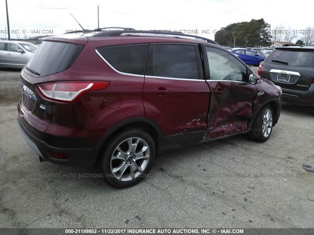 1FMCU9H99DUA27345 - 2013 FORD ESCAPE SEL BURGUNDY photo 4