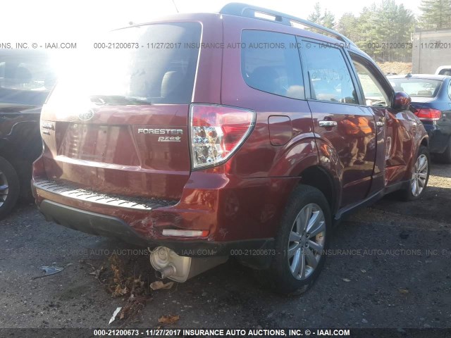 JF2SHADC4DH436760 - 2013 SUBARU FORESTER 2.5X PREMIUM MAROON photo 4