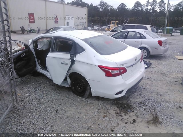 3N1AB7AP1HL639203 - 2017 NISSAN SENTRA S/SV/SR/SL WHITE photo 3