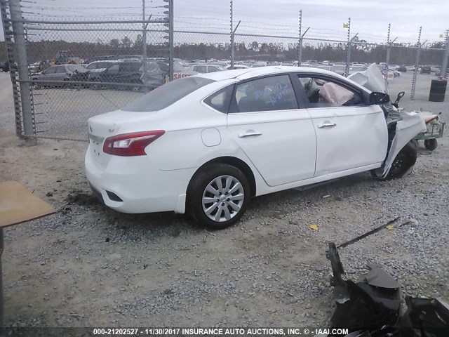 3N1AB7AP1HL639203 - 2017 NISSAN SENTRA S/SV/SR/SL WHITE photo 4