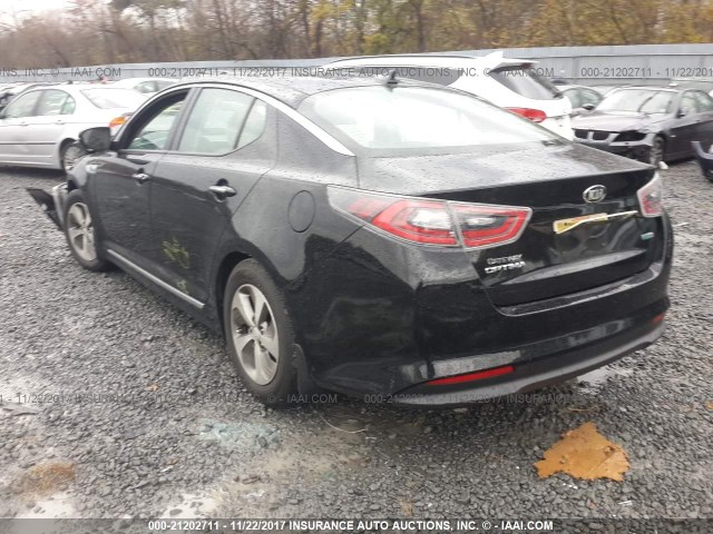 KNAGM4AD7F5082720 - 2015 KIA OPTIMA HYBRID BLACK photo 3