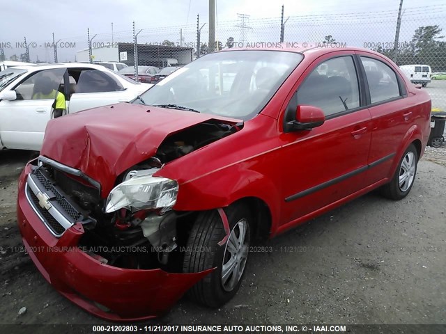 KL1TG5DE5AB108848 - 2010 CHEVROLET AVEO LT RED photo 2