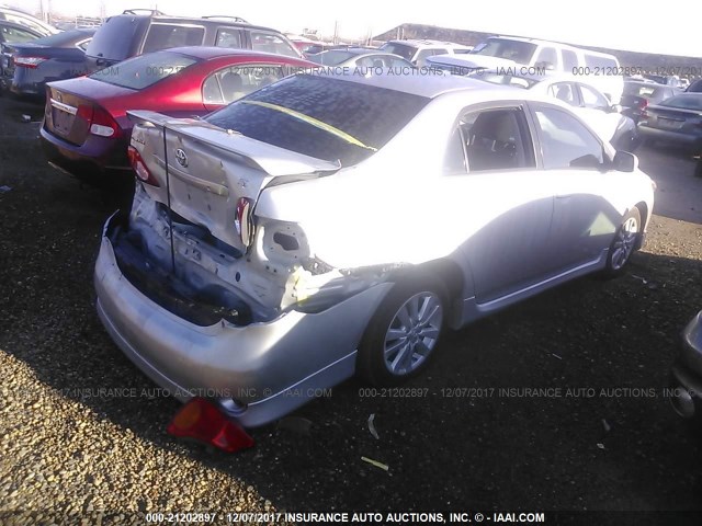 2T1BU4EE5AC501238 - 2010 TOYOTA COROLLA S/LE/XLE SILVER photo 4