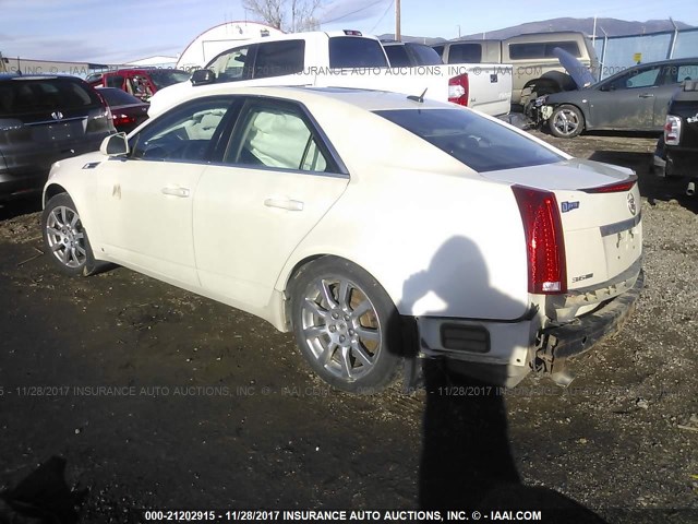 1G6DT57V280135809 - 2008 CADILLAC CTS HI FEATURE V6 WHITE photo 3