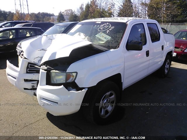 2HJYK16206H549127 - 2006 HONDA RIDGELINE RT WHITE photo 2