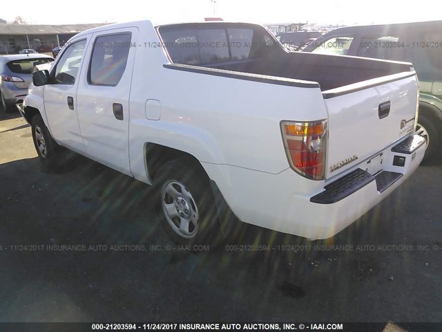 2HJYK16206H549127 - 2006 HONDA RIDGELINE RT WHITE photo 3