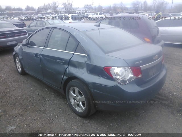 1G1PF5SC6C7285941 - 2012 CHEVROLET CRUZE LT BLUE photo 3