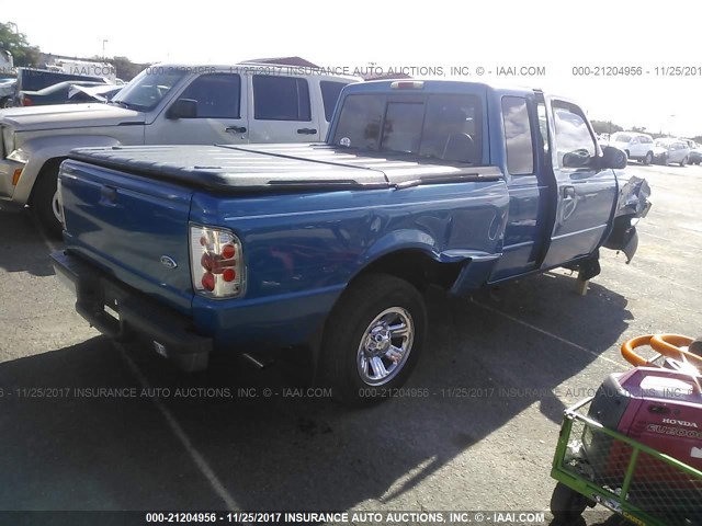 1FTYR44U02PA40845 - 2002 FORD RANGER SUPER CAB BLUE photo 4