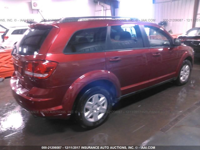 3D4PG4FB8BT549223 - 2011 DODGE JOURNEY EXPRESS RED photo 4