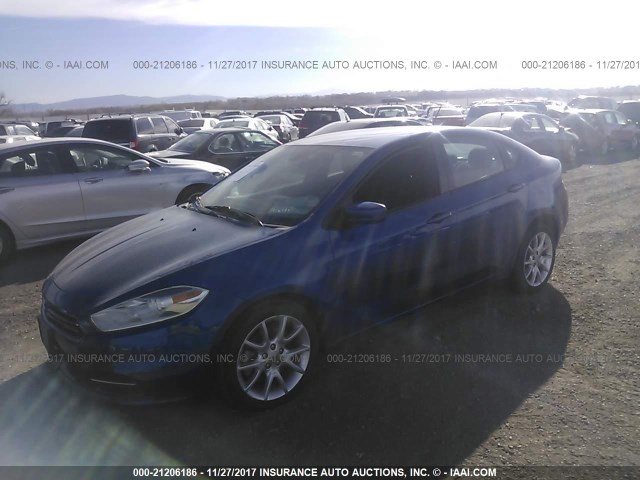 1C3CDFBHXDD184860 - 2013 DODGE DART SXT BLUE photo 2