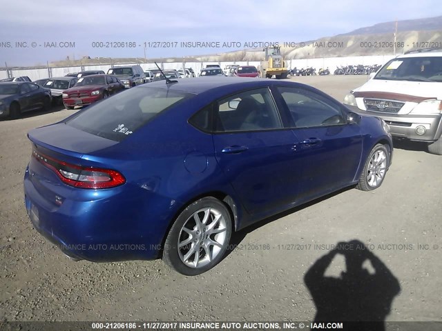 1C3CDFBHXDD184860 - 2013 DODGE DART SXT BLUE photo 4