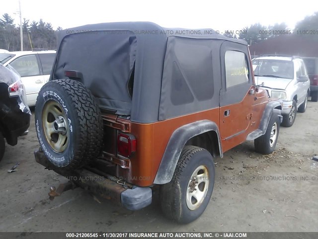 1J4FA49S1YP804887 - 2000 JEEP WRANGLER / TJ SPORT ORANGE photo 4