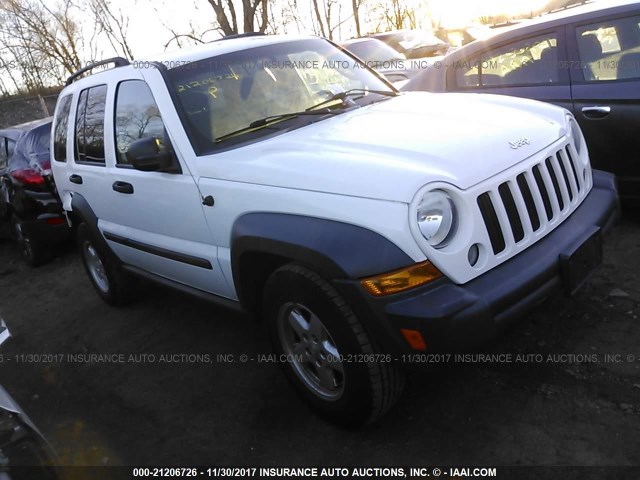 1J4GL48K47W632746 - 2007 JEEP LIBERTY SPORT WHITE photo 1