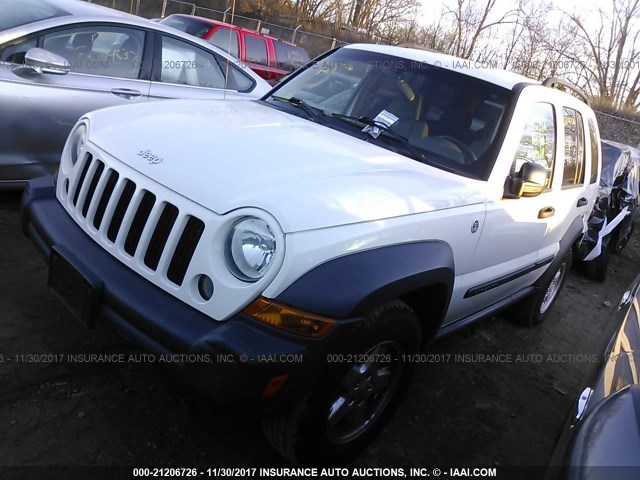 1J4GL48K47W632746 - 2007 JEEP LIBERTY SPORT WHITE photo 2