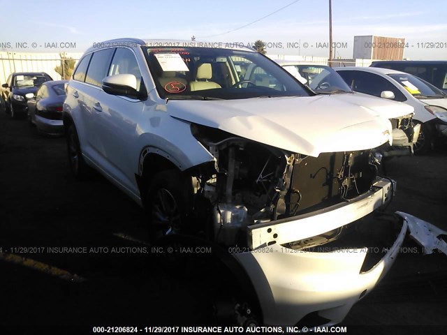 5TDKKRFH9FS074544 - 2015 TOYOTA HIGHLANDER XLE WHITE photo 1